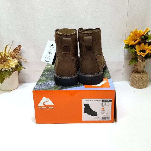 Ozark Trail Range Mountain Leather Boots Men's Size 9 Genuine Leather Upper NIB - Picture 5 of 9
